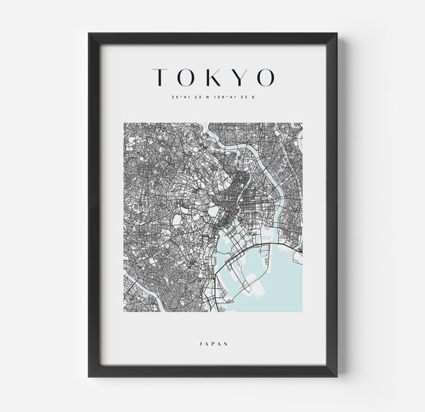 a black and white map of tokyo, japan