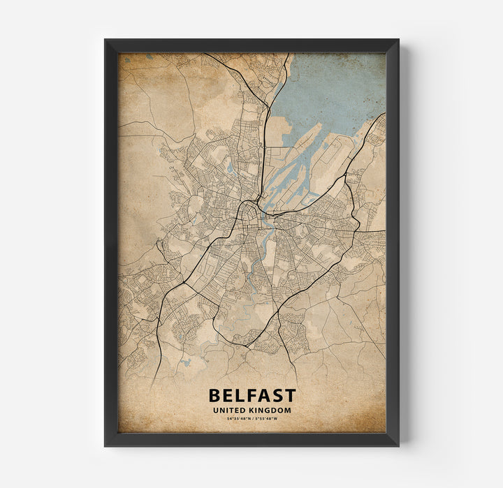 a map of the city of belfast, united kingdom