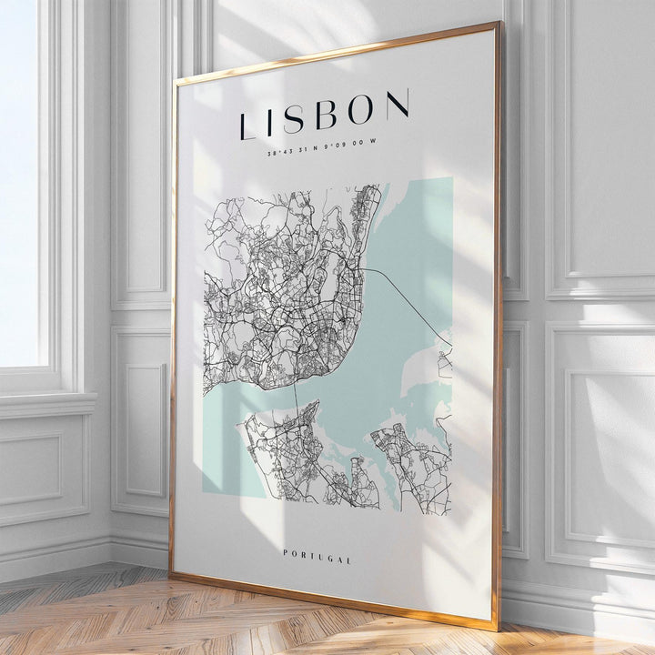 Lisbon map print