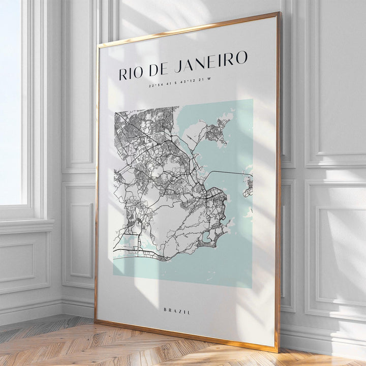 Rio De Janeiro map print