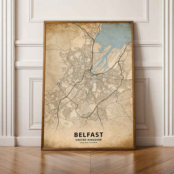a map of the city of belfast, united kingdom