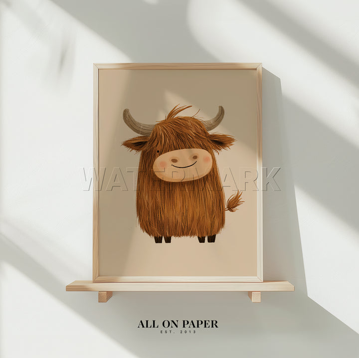 a picture of a brown cow with long horns