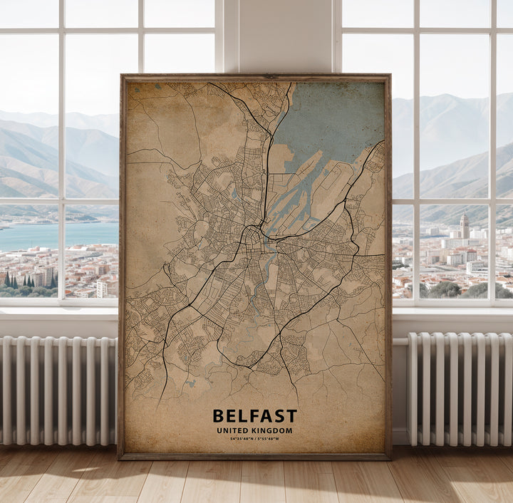 a poster of a map of the city of beleast