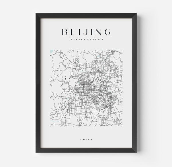 a framed black and white map of berlin
