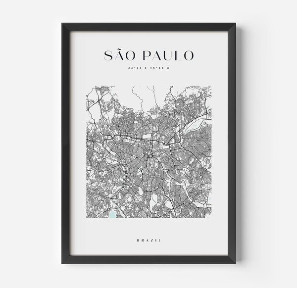 a framed black and white map of the city of sao sao