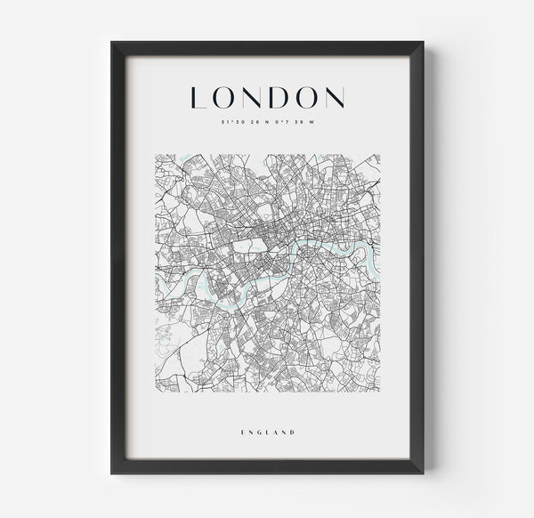 a black and white map of london, england