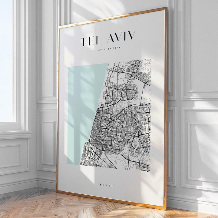 Tel Aviv City Map Print