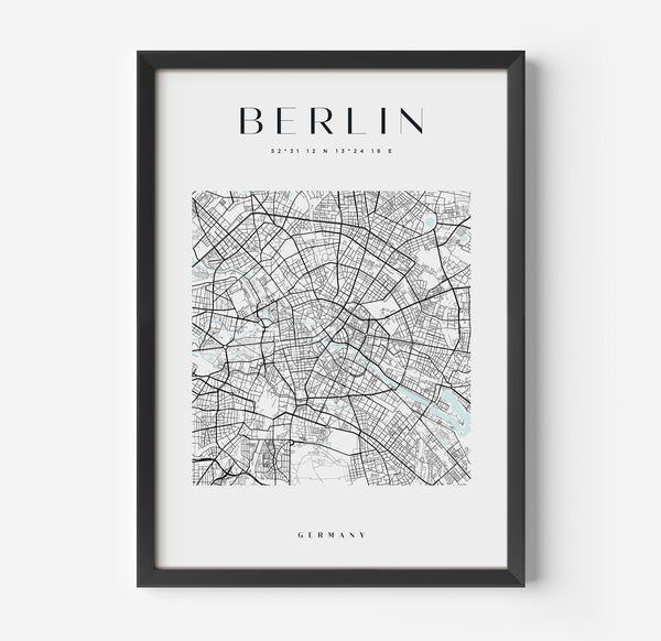 a black and white map of berlin, germany