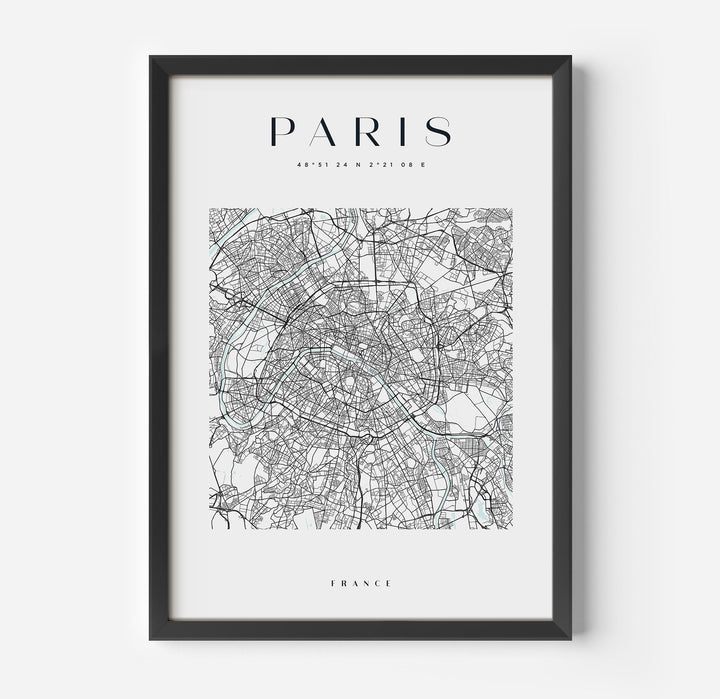 a black and white map of paris, france