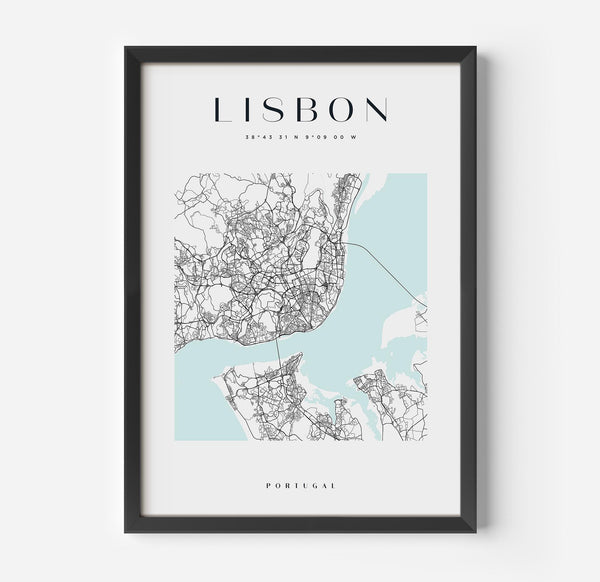 a black and white map of the city of isbon