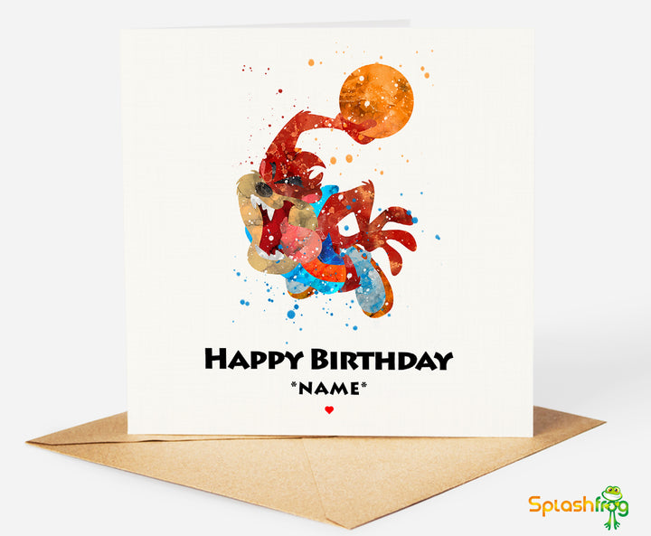 Space Jam Birthday Card. Fully Personalised Card.