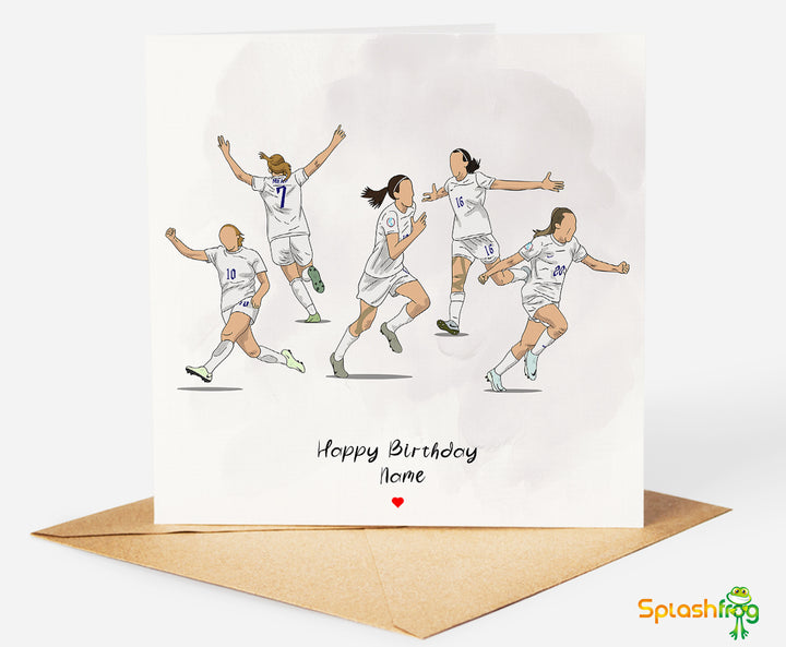 The Lionesses Birthday Card. England Womens Birthday Card