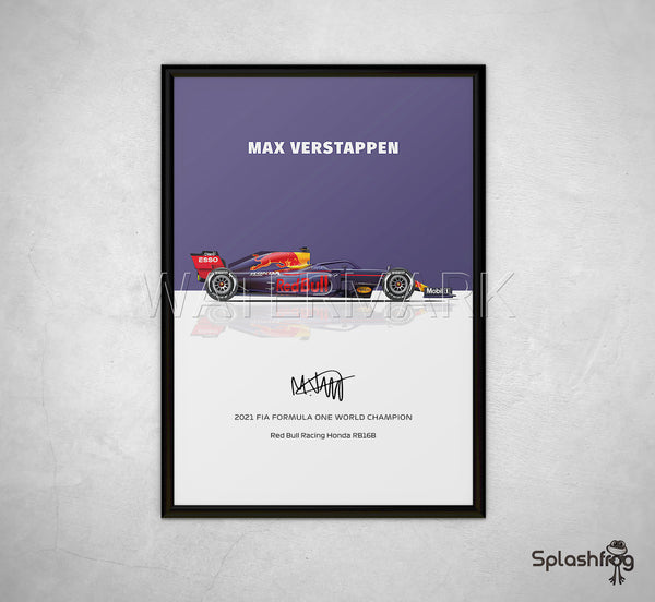 Max Verstappen 2021 Red Bull Print, Poster, Artwork, Framed and Available On Canvas. 