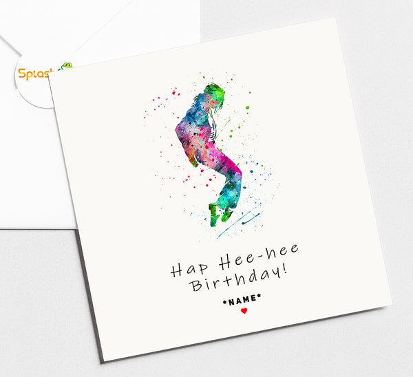 Michael Jackson Birthday Card, Fully personalised card by Splashfrog