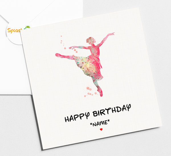 Ballerina Birthday Card