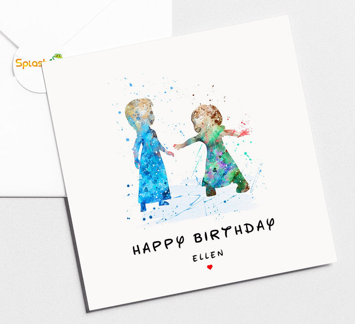 Annd and Elsa Birthday Card