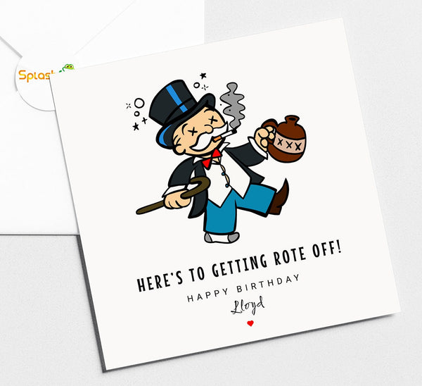 Funny Mr Monopoly Birthday Card