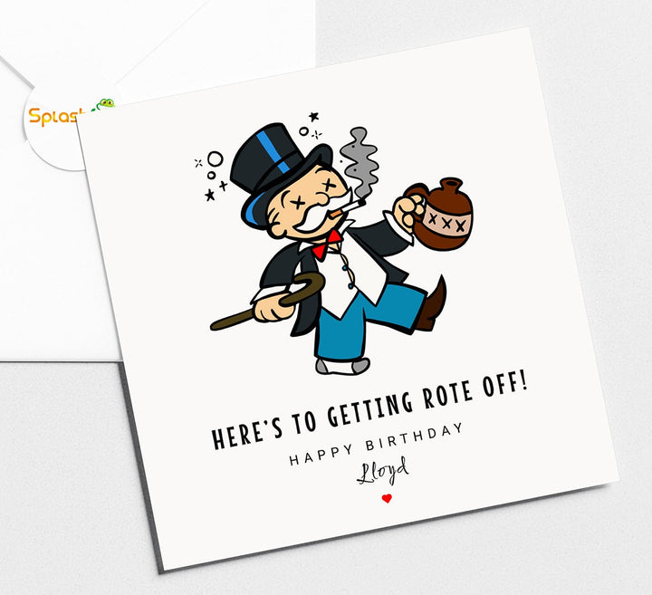 Funny Mr Monopoly Birthday Card