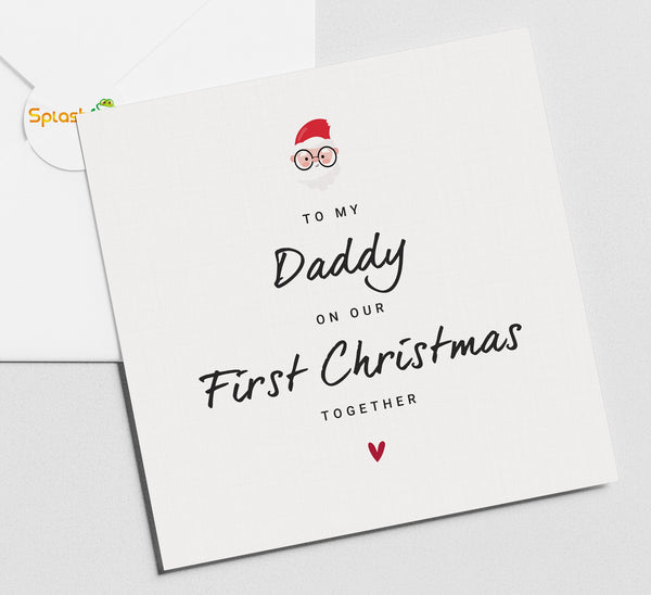 Christmas Card For Daddy, First Christmas As My Daddy, Baby First Christmas Card To Daddy, Newborn To Daddy, Xmas Card New Dad