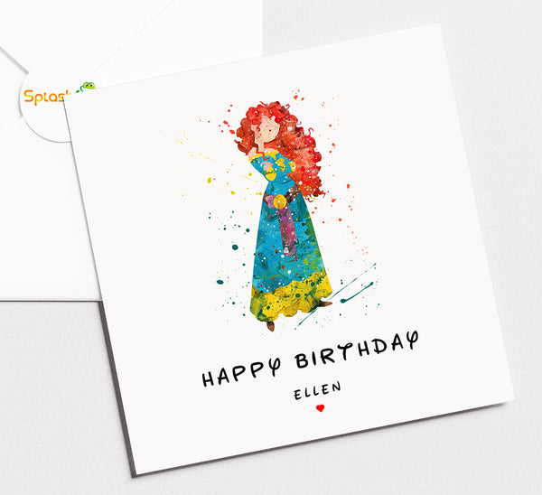 Little Mermaid Ariel Birthday Card, Disney Personalised Wedding Card. Disney Princess Card, Disney Princesses Card by Splashfrog
