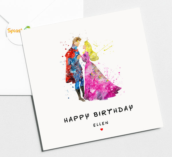 Princess Aurora Birthday Card, Disney Personalised Wedding Card. Disney Princess Card, Disney Princesses Card by Splashfrog