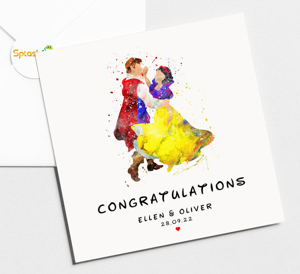 Snow White Birthday Card, Disney Personalised Wedding Card. Disney Princess Card, Disney Princesses Card by Splashfrog